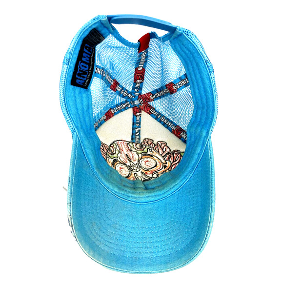 Hart & Huntington Tattoo Truckers Cap Skull Snapback Anoma 2006 Mesh Hat Blue - Picture 6 of 8